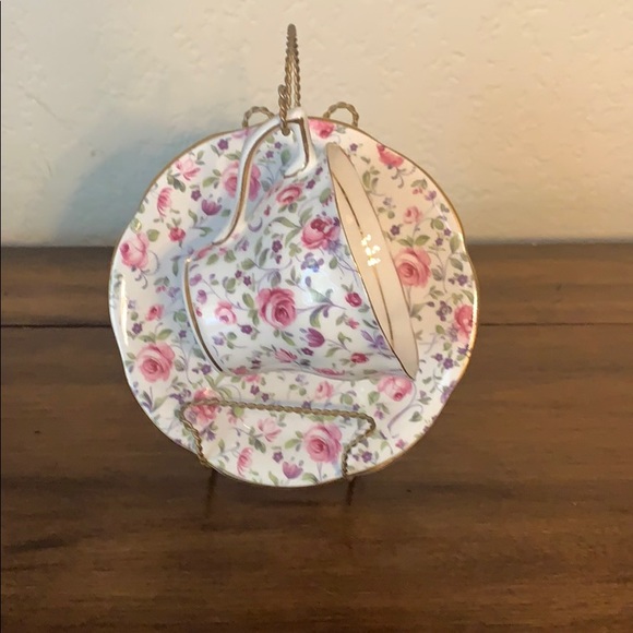 Vintage Rosina Pink Roses Cup and Saucer Set - Picture 2 of 8